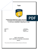 Dissertation Synopsis Format for Amity Law School