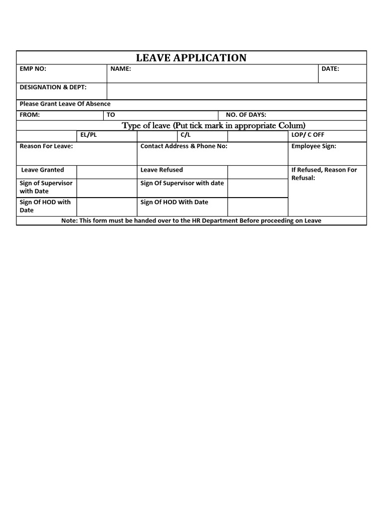 Leave Application Types and Guidelines | PDF