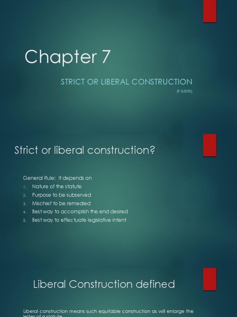 Strict or Liberal Construction (9 Slides) PDF Criminal Law