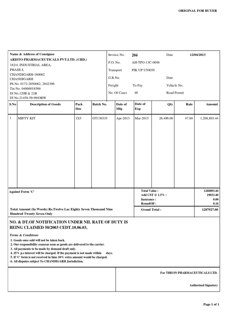 Mifty Kit Invoice Details | PDF | Services (Economics) | Transport