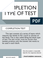 Completion Type of Test