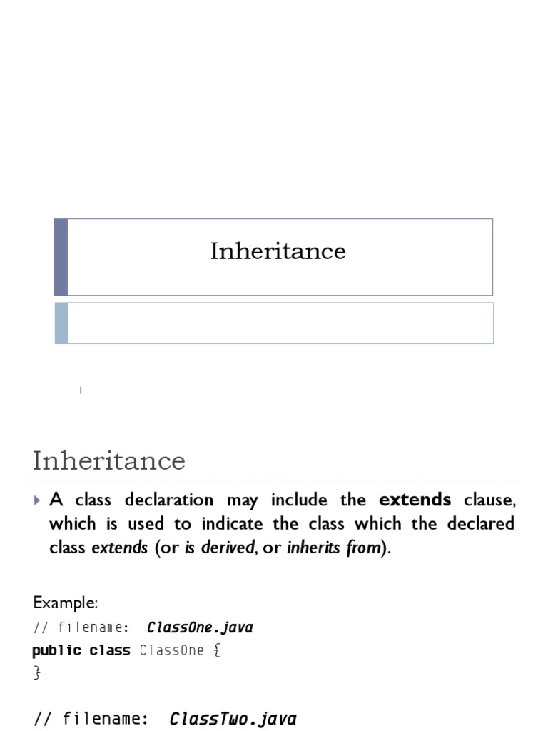 Understanding Java Inheritance Basics | PDF | Inheritance (Object ...