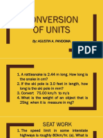 Conversion of Units: By: Agustin A. Pandoma