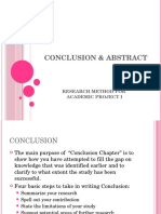 Conclusion & Abstract: Research Method For Academic Project I