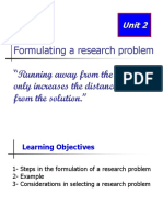 Formulating A Research Problem "Running Away From The Problem