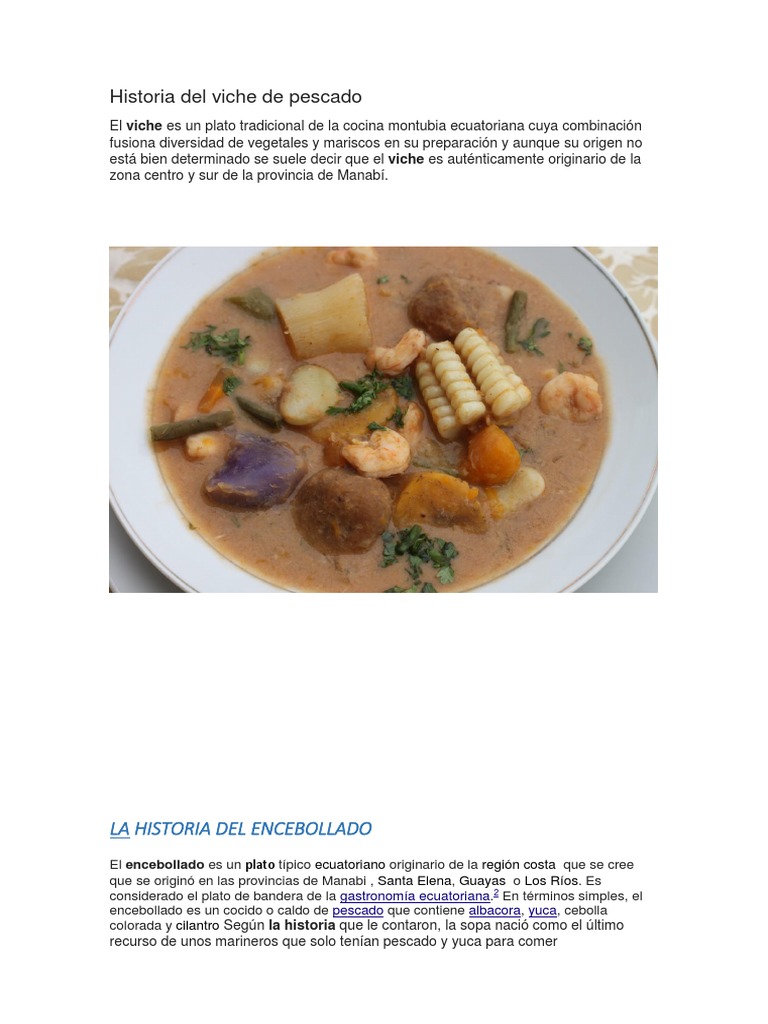 Historia Del Viche de Pescado | PDF