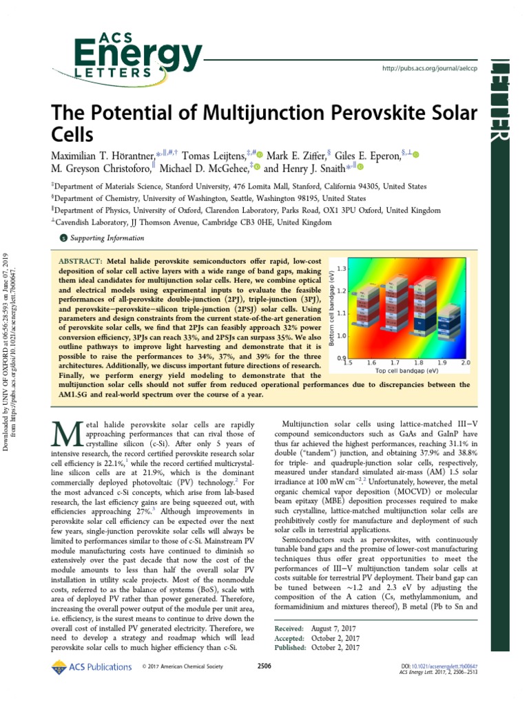 Potential of Multijunction Cells | PDF | Solar Cell | Photovoltaics