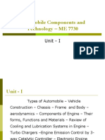 Automobile Components and Technology - ME 7730: Unit - I