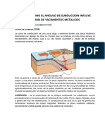 Tectonica, Angulo de Subduccion