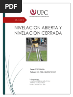 Informe Nivelacion Abierta y Cerrada Topografia