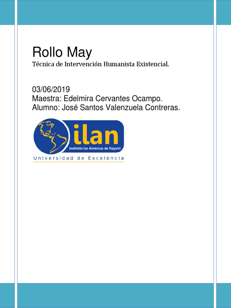 Rollo May | PDF | Psicoterapia | Existencia
