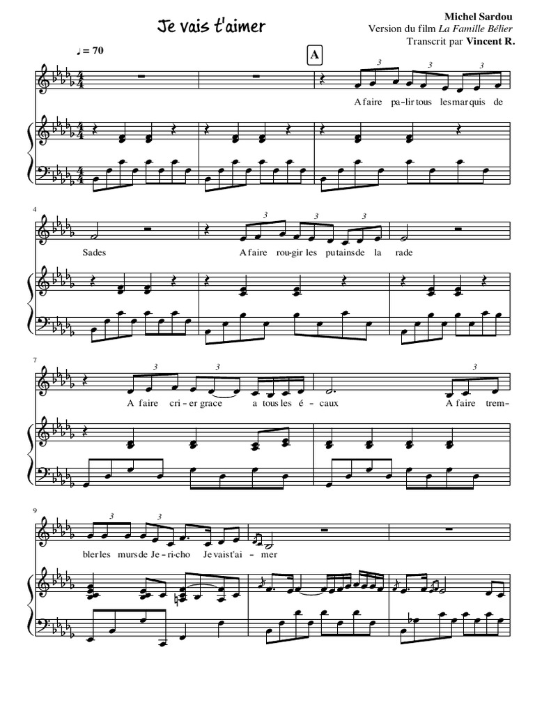 Partition Je Vais T Aimer Pdf Guitare Je Vais T'aimer | PDF | Des sports