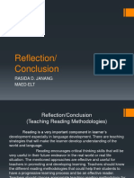Reflection/ Conclusion: Rasida D. Janang Maed-Elt