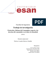 Derecho Protección y Defensa Del Consumidor Sobre El Deber de Idoneidad 