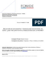 Selección estudiantes y desigualdad educacional en Chile