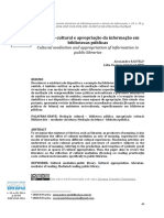 2014. RASTELI; CAVALCANTE. Mediação Cultural e Apropriação Da Informação Em Bibliotecas Públicas