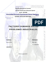 Factores Humanos en Los Problemas Industriales