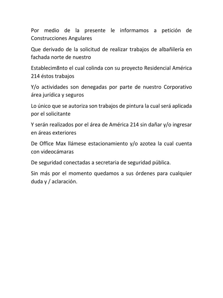 Carta Office Max PDF