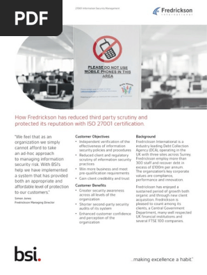 Fredrickson Debt Collection >> Iso 27001 Caso Information Security Audit Fredrickson Debt Collection >> Iso 27001 Caso Information Security Audit