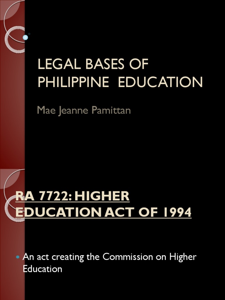 LEGAL BASES OF PHILIPPINE EDUCATION - Powerpoint2 | PDF | Schools ...