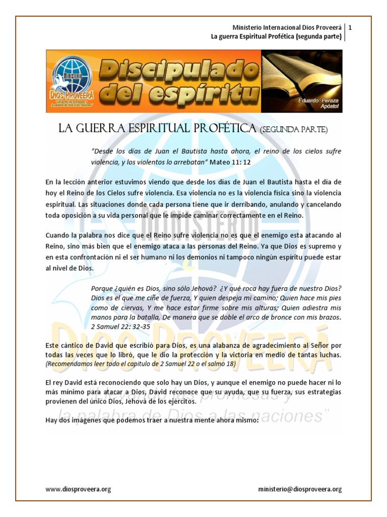La Guerra Espiritual Profetica Segunda Parte | PDF | Sacerdote | David