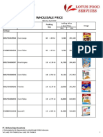 Price List - Breakfast LBK