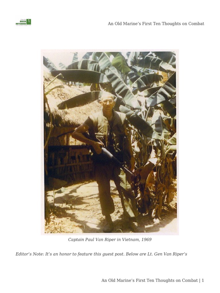 An Old Marine’ S First Ten Thoughts On Combat | PDF | United States ...
