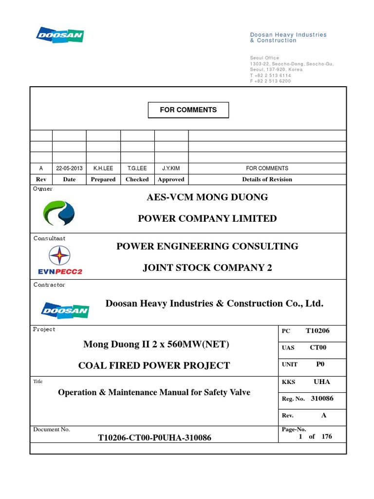 Operation Maintenance Manual For Safety Valve Pdf Valve Boiler