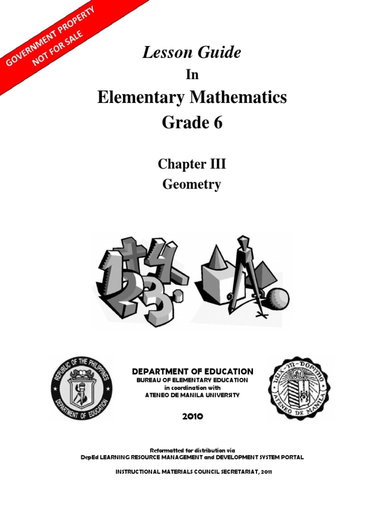 Elementary Mathematics Grade 6 Lesson Guide Pdf Vertex Geometry