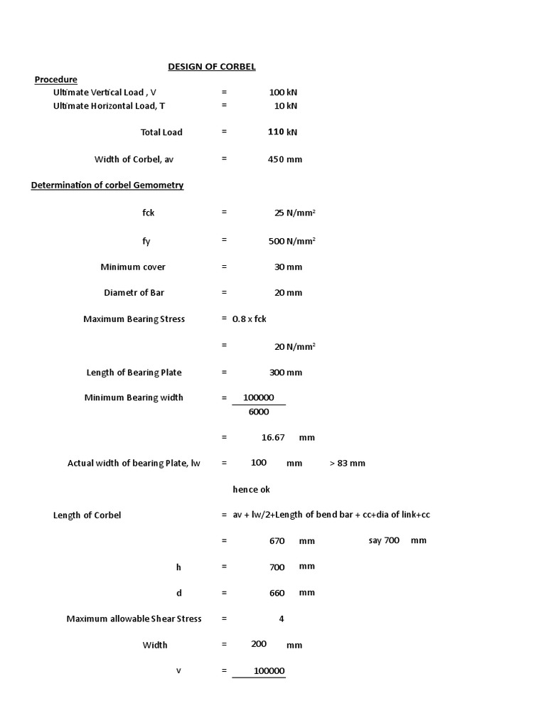 Corbel Design and Reinforcement Guide | PDF | Mechanics | Structural ...