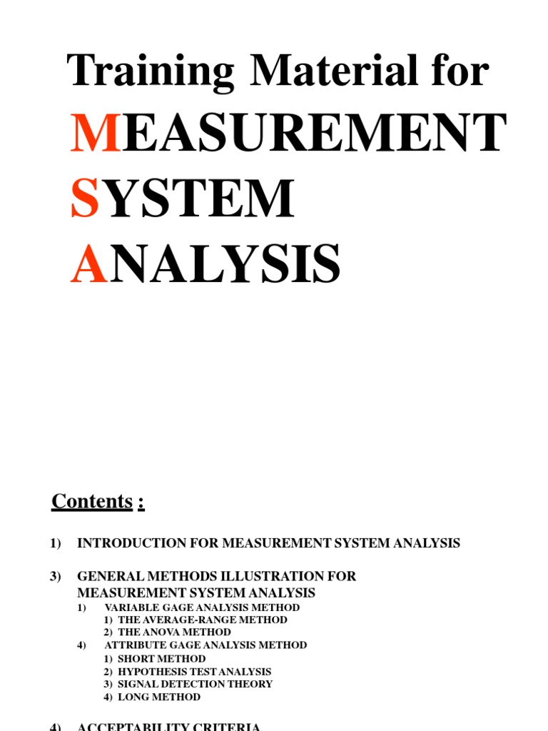Measurement System Analysis Techniques | PDF | Analysis Of Variance ...