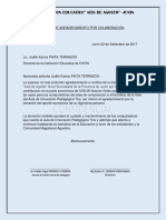 Carta de Agradecimiento Por Colaboración