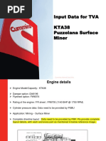 Input Data For TVA KTA38 Puzzolana Surface Miner: Cummins Internal Use Only