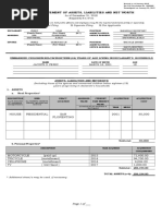 Sworn Statement of Assets, Liabilities and Net Worth