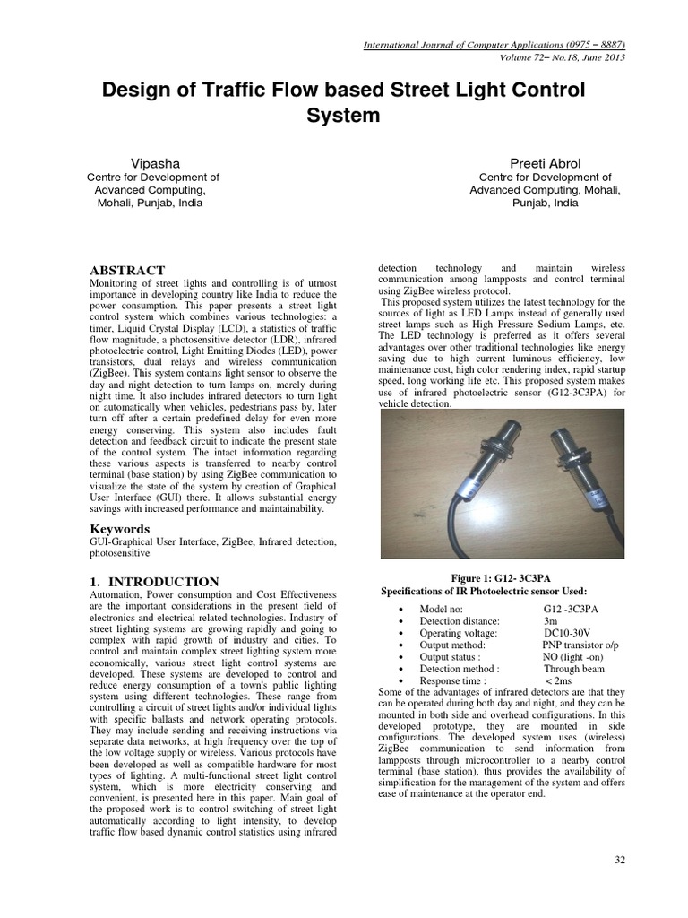 Design of Traffic Flow Based Street Light Control System: Vipasha ...