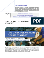 Tips Cara Perawatan Genset Standby