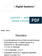 ECE414: Digital Systems I: Chapter 1: Week 4 Decoder & Encoder