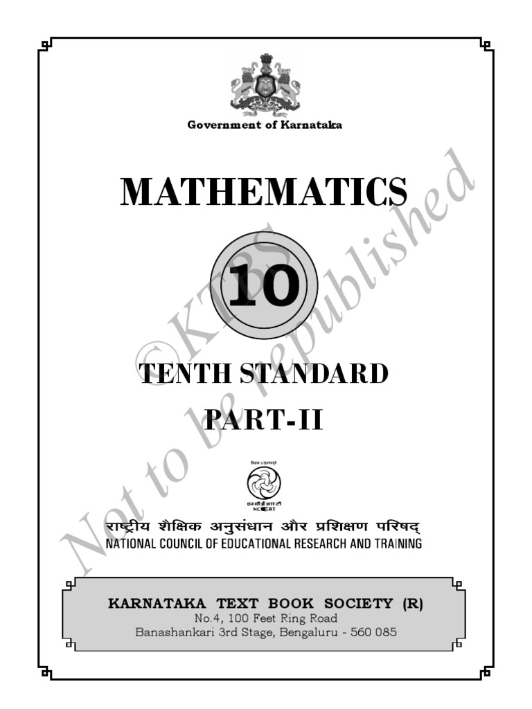 10th English Maths 2 | PDF | Division (Mathematics) | Quadratic Equation