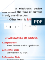 Diode: Is An Electronic Device That Allows The Flow of Current in Only One Direction Other Term Is