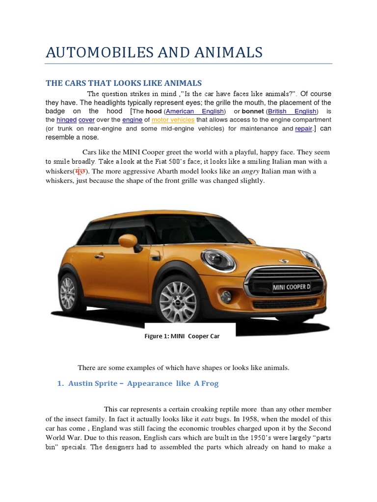 Cars That Resemble Animals | PDF | Mini | Car