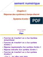 Asservissement Numérique: Réponse Des Systèmes À Temps Discret Systeme D'ordre 1 Chapitre 3