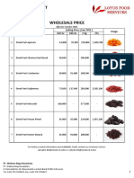 Price List Dried Fruit: 250 GR 500 GR 1 KG CTN No Item Description Selling Price (Excl PPN) Image