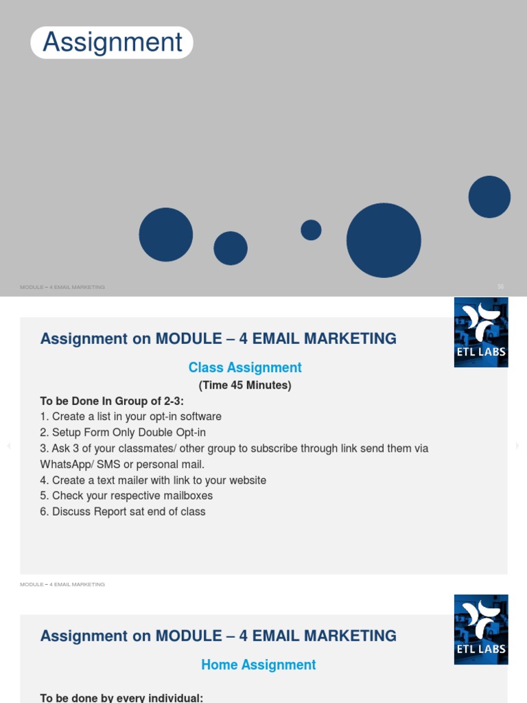 Email Marketing Class Assignment | PDF | Career & Growth | Computers