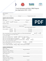 Kennedy-Lugar Youth Exchange and Study (YES) Program Preliminary Application 2018 - 2019