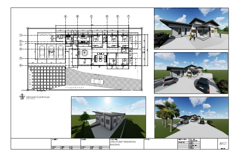 One Storey Residential Floor Plan | PDF | Buildings And Structures ...