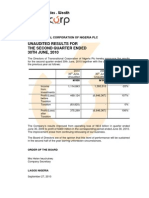 Transnational Corporation of Nigeria PLC Unaudited Financial Statement For Q2 2010