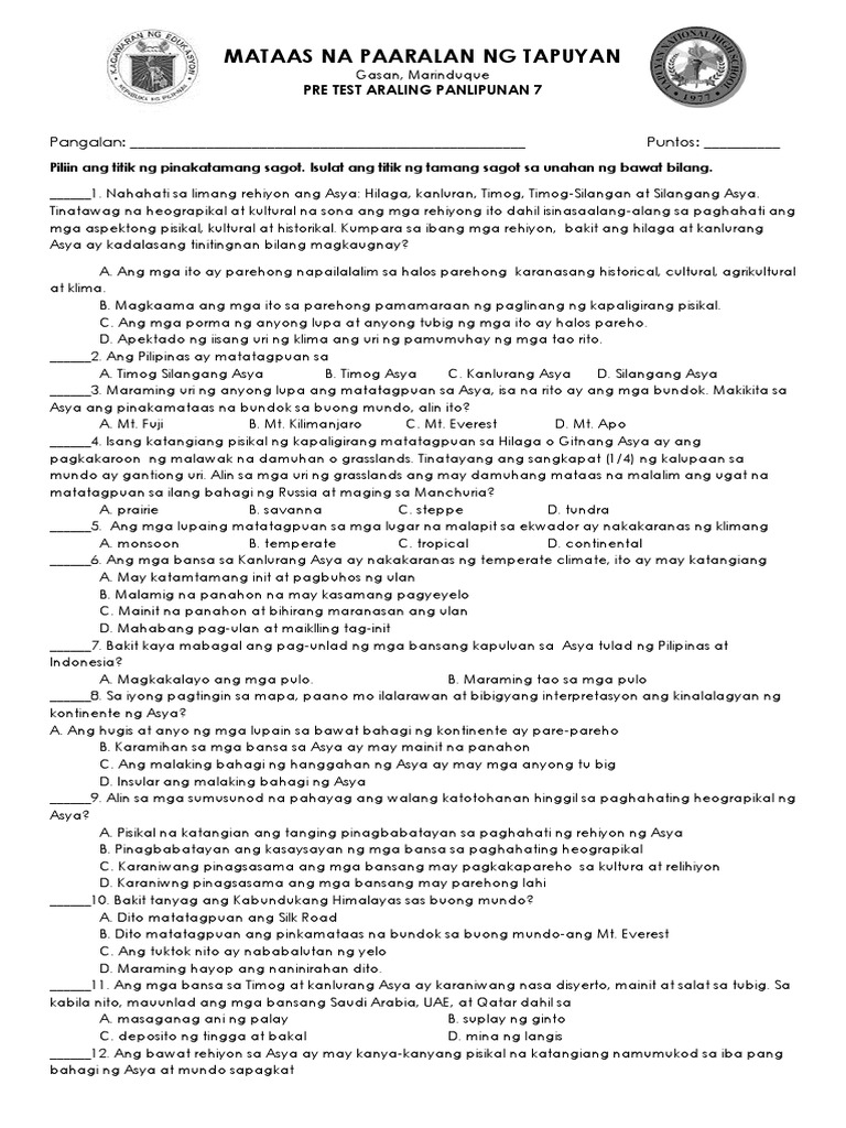 72 Info Worksheet For Grade 7 Araling Panlipunan Pdf Printable Download