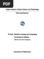 M.tech ML&C - Curriculum - Revision From 2018