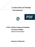 M.tech ML&C - Curriculum - Revision From 2018