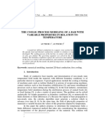 The Coolig Process Modeling of A Bar With Variable Properties in Relation To Temperature